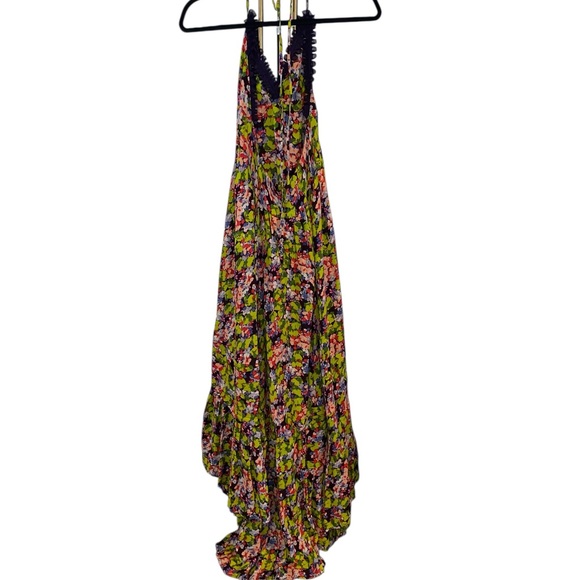 FP One Free People Green Purple High low Floral Halter Maxi special occasion - Picture 16 of 16